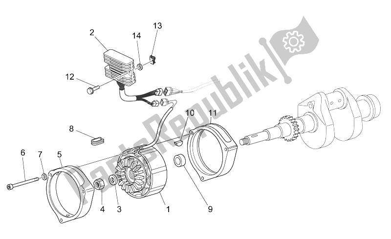 Toutes les pièces pour le Générateur - Régulateur du Moto-Guzzi V7 Classic 750 2008