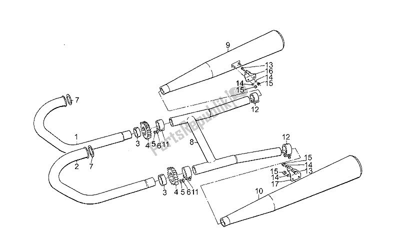 All parts for the Exhaust Unit of the Moto-Guzzi California II 1000 1985