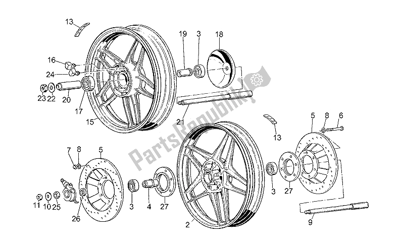 All parts for the Wheels of the Moto-Guzzi V 65 Custom 650 1985