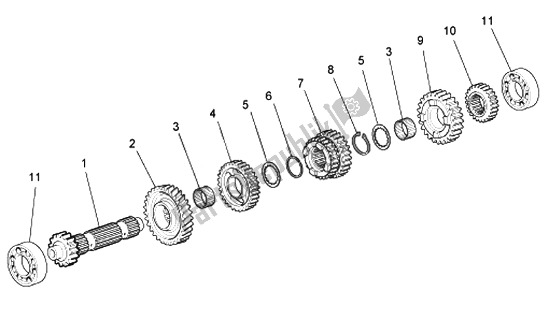Tutte le parti per il Albero Dell'ingranaggio Primario del Moto-Guzzi Bellagio 940 2007