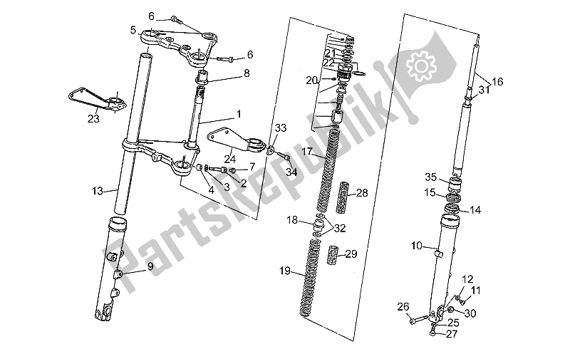 Todas las partes para Tenedor Frontal de Moto-Guzzi S 1000 1989