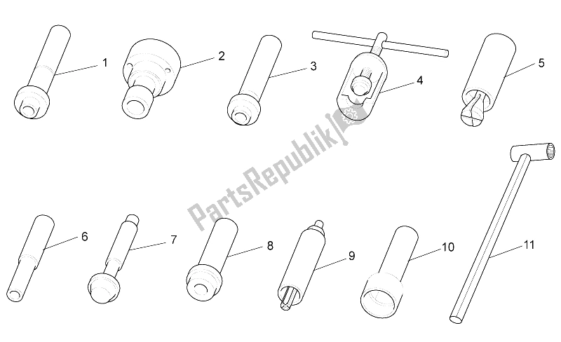 Alle onderdelen voor de Specifieke Tools I van de Moto-Guzzi Breva IE 750 2003