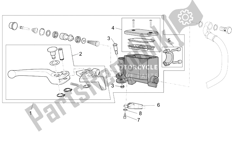 All parts for the Front Master Cilinder of the Moto-Guzzi Norge 1200 IE 2006