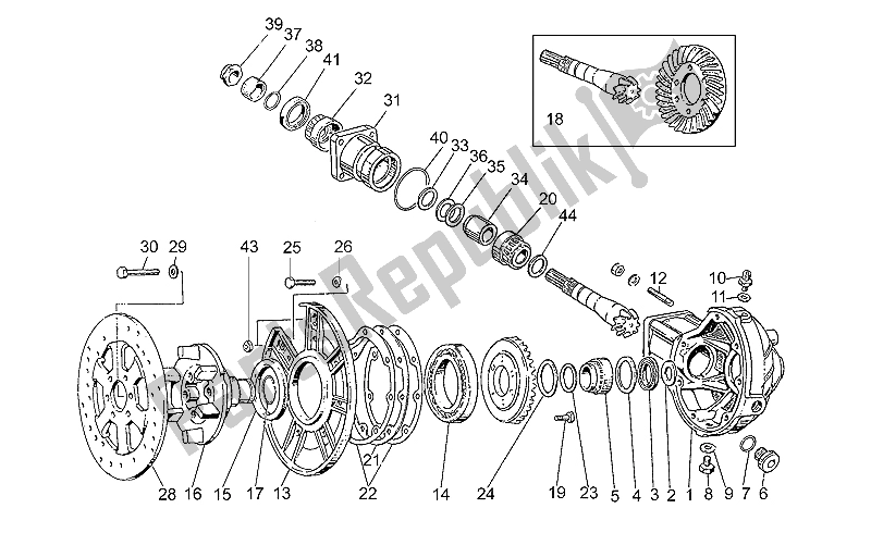 All parts for the Bevel Gear of the Moto-Guzzi 65 GT 650 1987