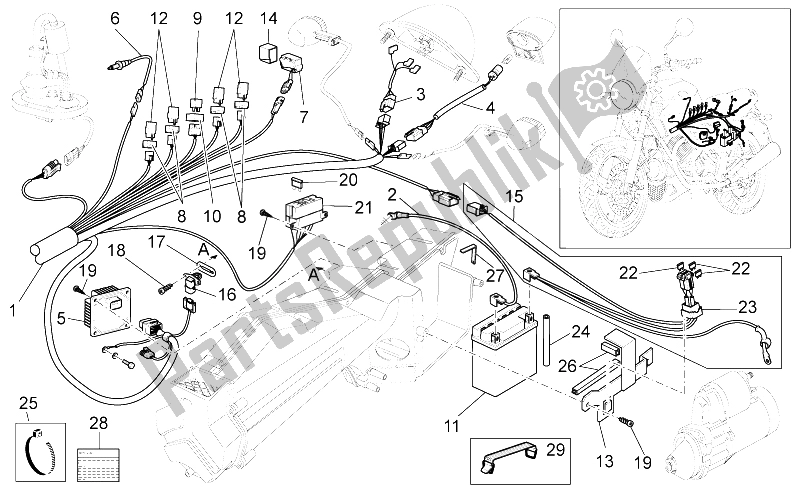 All parts for the Rear Electrical System of the Moto-Guzzi Breva IE 750 2003