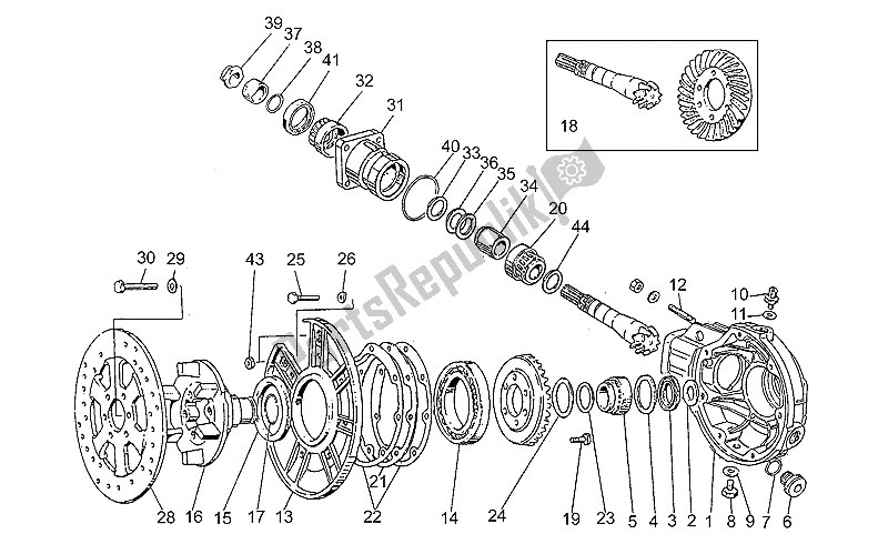 Toutes les pièces pour le Engrenage Conique du Moto-Guzzi SP 750 1990