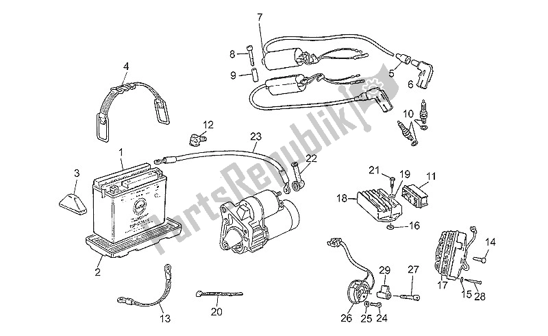 All parts for the Battery of the Moto-Guzzi Nevada 350 1992