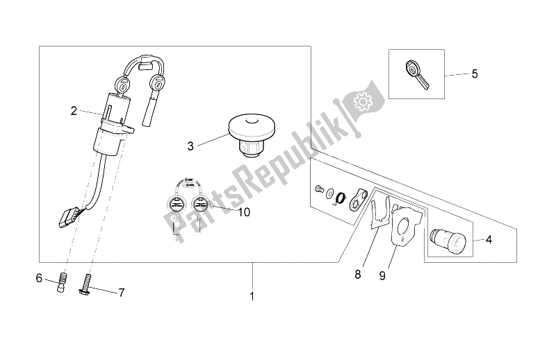 Toutes les pièces pour le Kit De Matériel De Verrouillage du Moto-Guzzi V7 Classic 750 2008