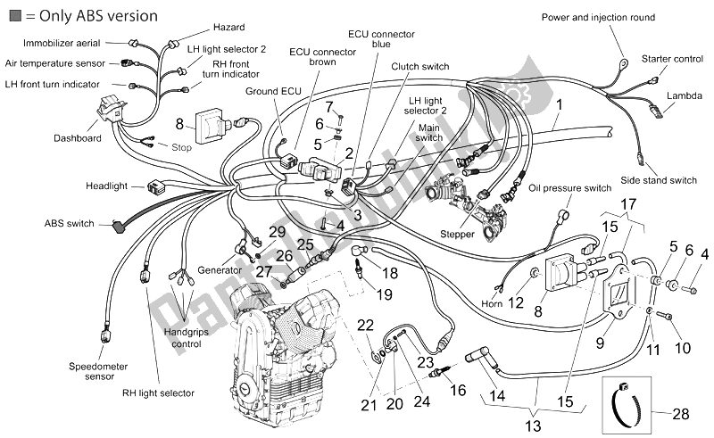 Todas las partes para Sistema Eléctrico I de Moto-Guzzi Breva V IE 1100 2005