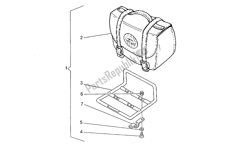 All parts for the Leather Top Case of the Moto-Guzzi California 1100 1994