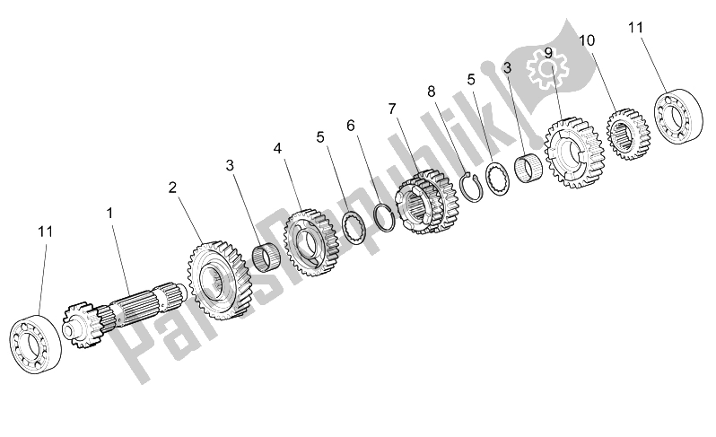 Toutes les pièces pour le Arbre De Transmission Primaire du Moto-Guzzi Stelvio 1200 2008