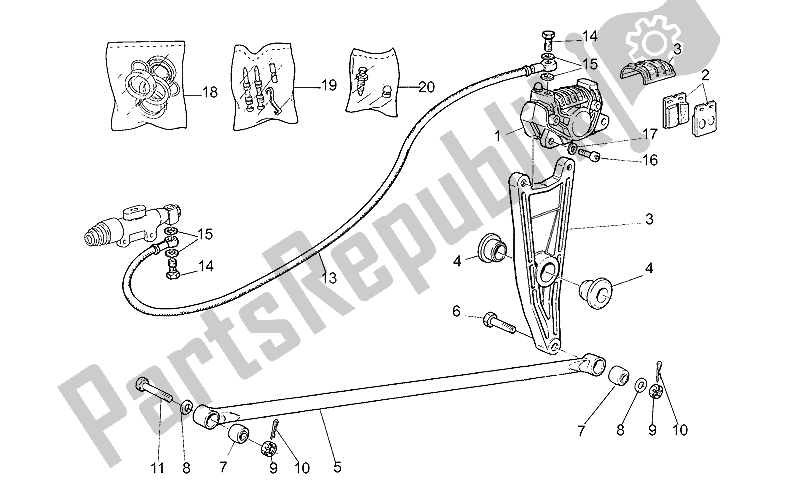 Todas las partes para Pinza De Freno Trasero de Moto-Guzzi NTX 350 1987