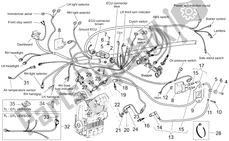 Toutes les pièces pour le Système électrique I du Moto-Guzzi Norge 1200 IE 2006