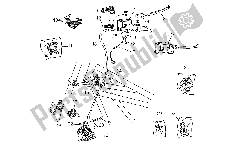 Tutte le parti per il Sistema Frenante Anteriore Rh del Moto-Guzzi California III Iniezione 1000 1990