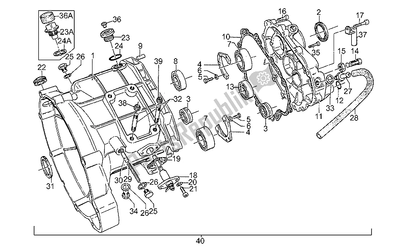 Toutes les pièces pour le Cage De Transmission du Moto-Guzzi 850 T5 Polizia CC PA NC 1988