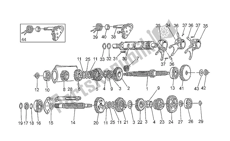Toutes les pièces pour le Boîte De Vitesses du Moto-Guzzi Nevada 750 1993