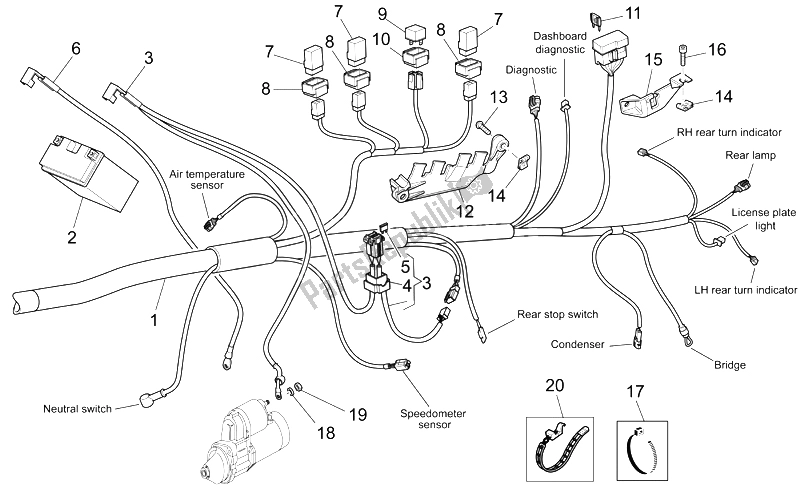 Toutes les pièces pour le Système électrique Ii du Moto-Guzzi Griso V IE 1100 2005