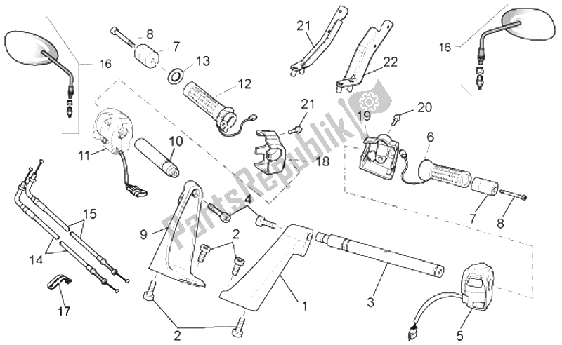 Toutes les pièces pour le Guidon - Commandes du Moto-Guzzi Norge Polizia Berlino 850 2008