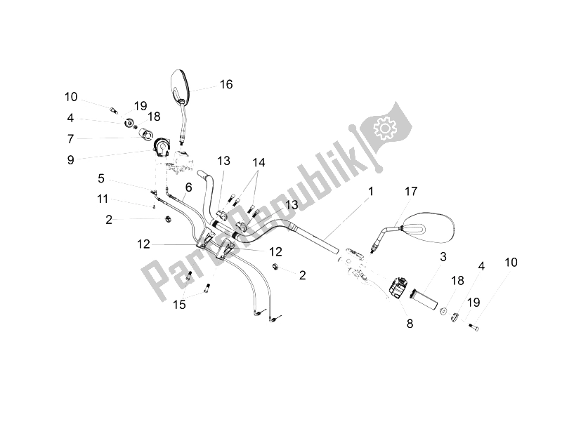 Toutes les pièces pour le Guidon - Commandes du Moto-Guzzi California 1400 Custom ABS 2012