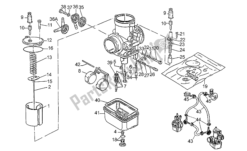 Todas as partes de Carburadores do Moto-Guzzi V 75 PA Vecchio Tipo 750 1992