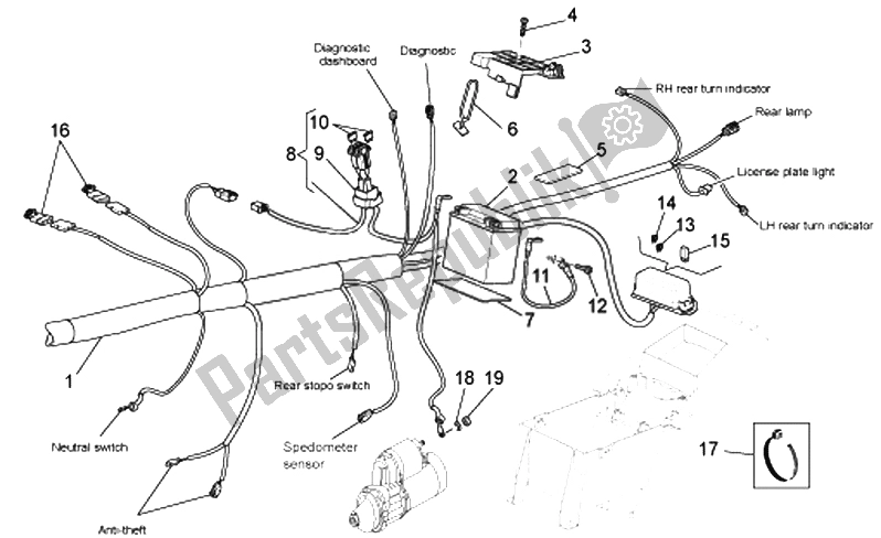 Tutte le parti per il Impianto Elettrico Ii del Moto-Guzzi Bellagio 940 2007