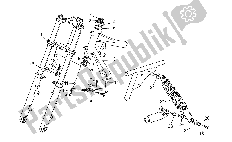 Toutes les pièces pour le Fourche à Suspension Arrière du Moto-Guzzi SP III 1000 1989