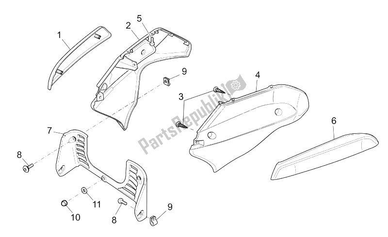 Tutte le parti per il Corpo Anteriore Ii del Moto-Guzzi Sport 1200 2006