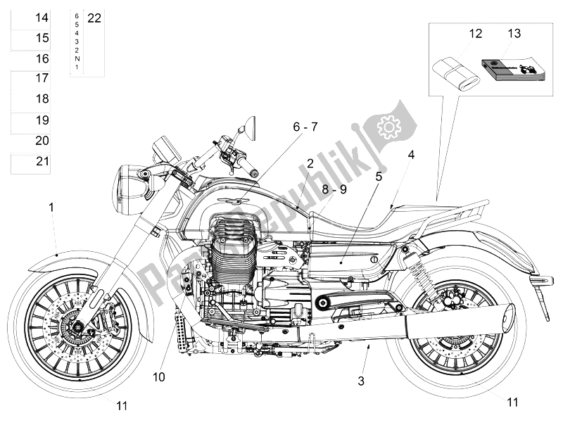 Toutes les pièces pour le Décalque du Moto-Guzzi California 1400 Custom ABS 2012