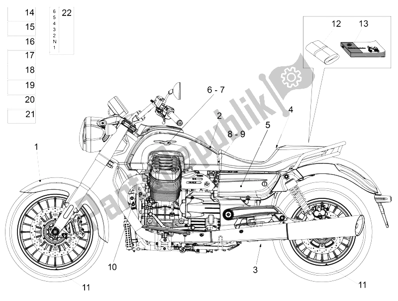 Toutes les pièces pour le Décalque du Moto-Guzzi California 1400 Custom ABS 2012