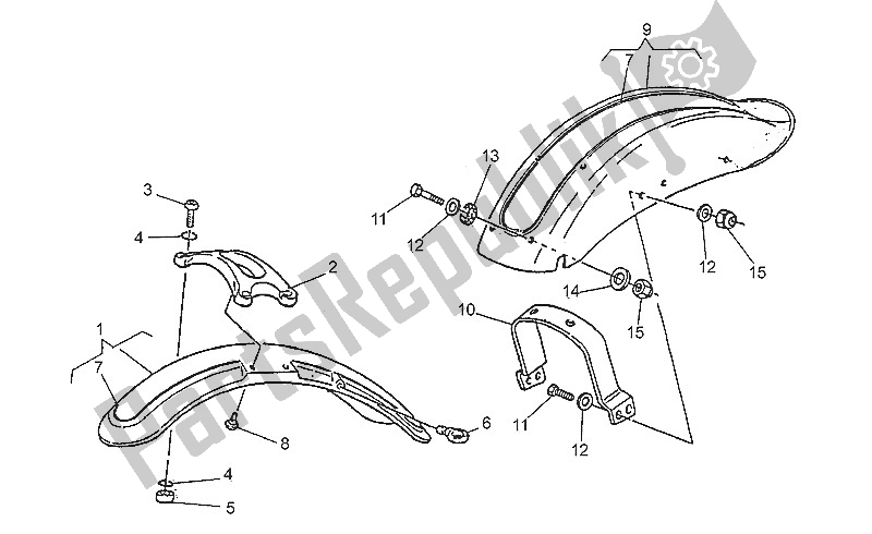 Toutes les pièces pour le Garde-boue Avant / Arrière du Moto-Guzzi Nevada 750 1993