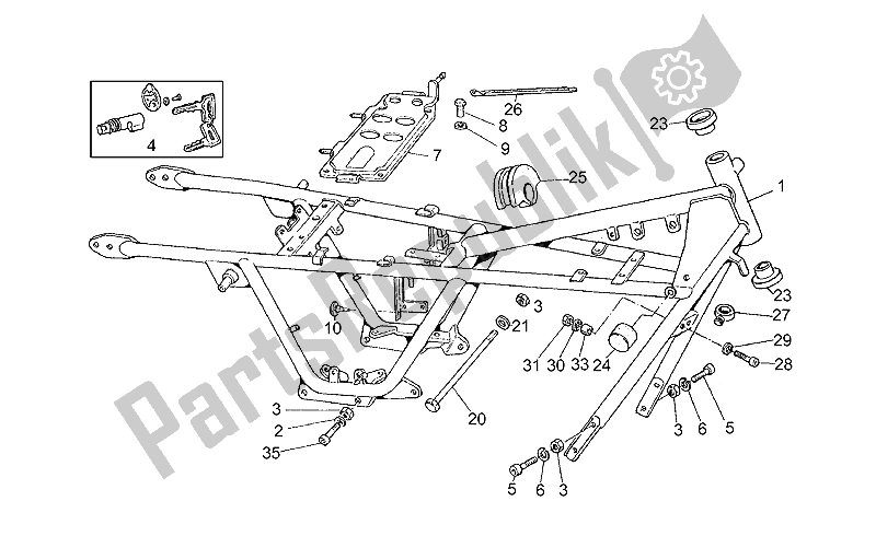 All parts for the Frame of the Moto-Guzzi V 35 C 50 350 1985
