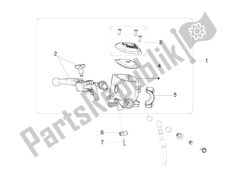 All parts for the Front Master Cilinder of the Moto-Guzzi Eldorado 1400 USA 2016