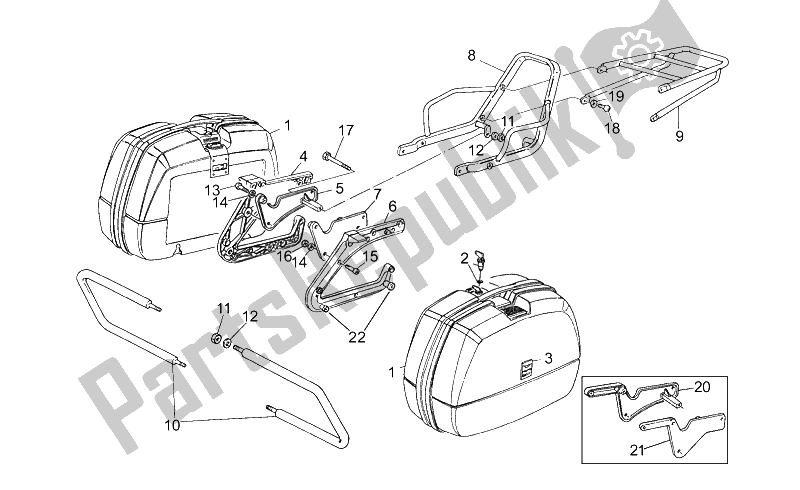 Todas las partes para Alforjas-parachoques Trasero, 2do S. De Moto-Guzzi California III Carburatori 1000 1987