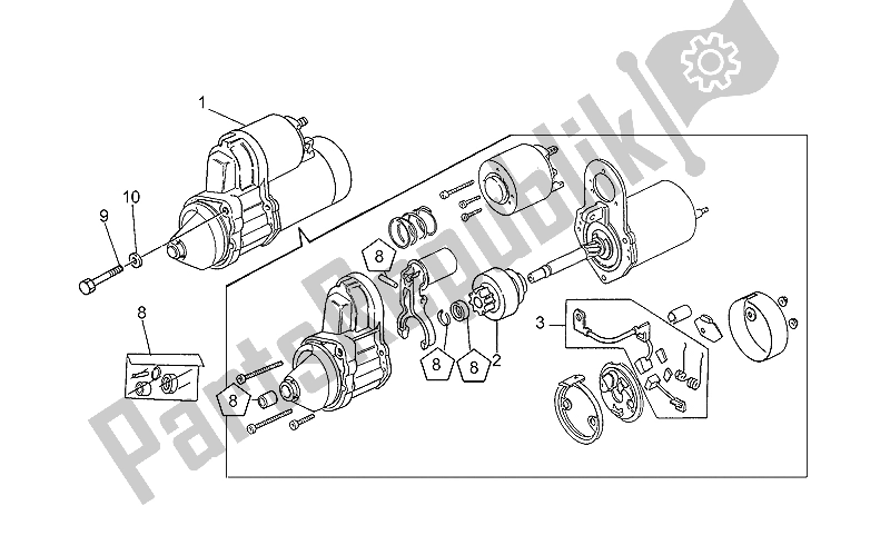 Alle onderdelen voor de Startmotor van de Moto-Guzzi Daytona RS 1000 1997