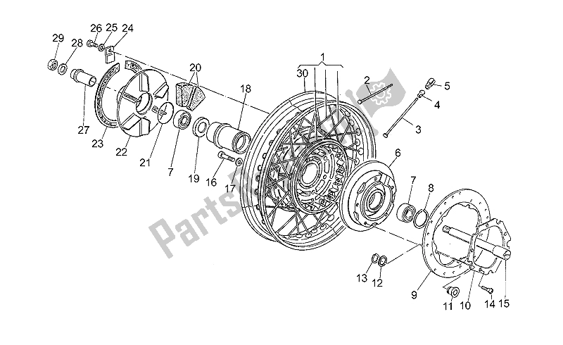 Tutte le parti per il Ruota Posteriore, Raggi del Moto-Guzzi Strada 1000 1993