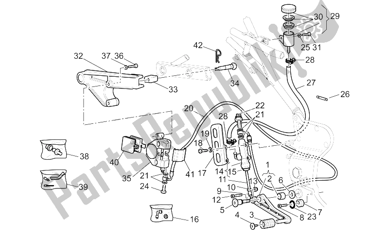 Toutes les pièces pour le Système De Freinage Arrière du Moto-Guzzi V 11 CAT 1100 2003