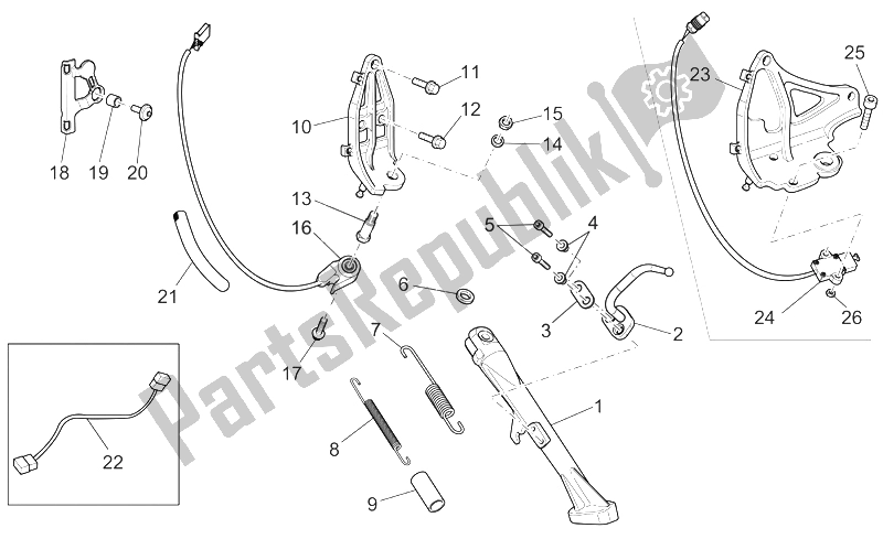 Toutes les pièces pour le Béquille Latérale du Moto-Guzzi Griso V IE 850 2006