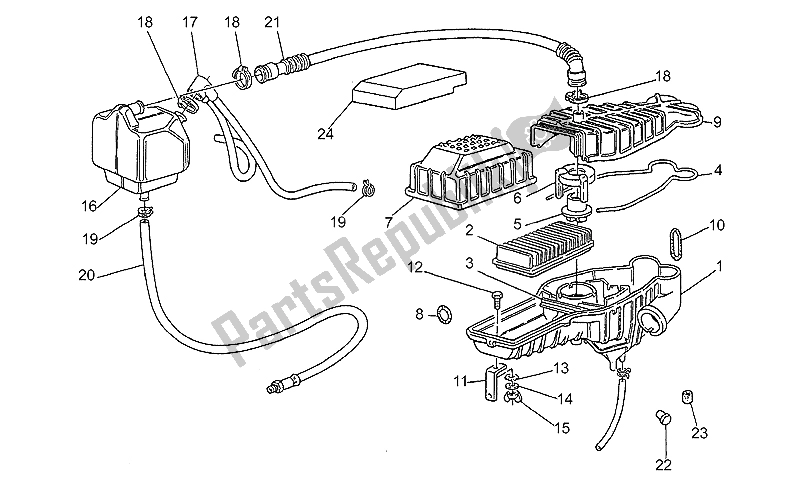 Alle onderdelen voor de Luchtfilter van de Moto-Guzzi Targa 750 1990