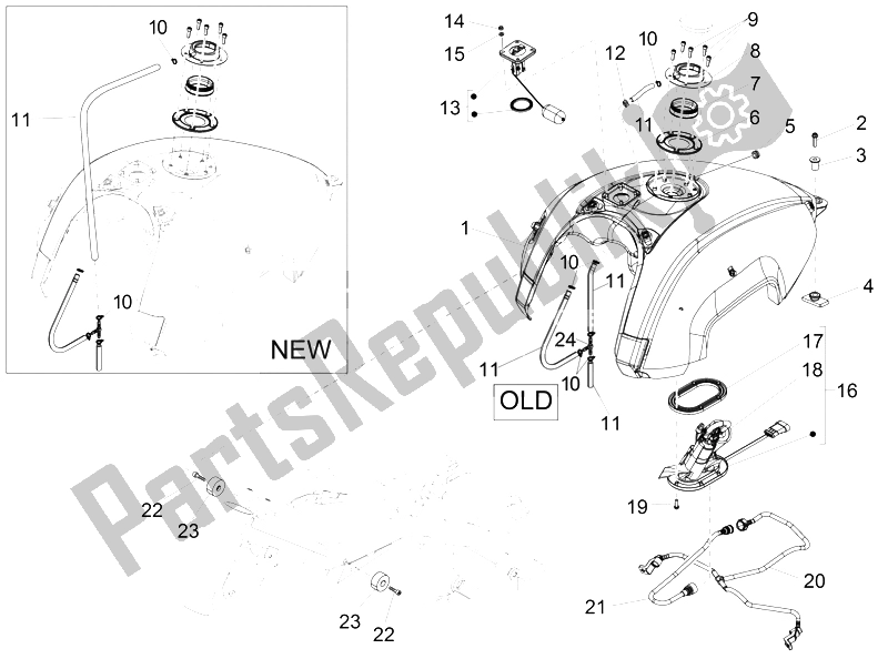Toutes les pièces pour le Réservoir D'essence du Moto-Guzzi California 1400 Custom ABS 2012