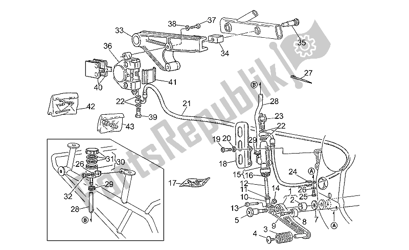 All parts for the Rear Brake System of the Moto-Guzzi Sport Corsa 1100 1998