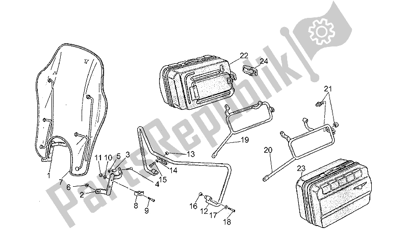 Todas las partes para Parachoques-parachoques-bolsos de Moto-Guzzi V 65 Custom 650 1985