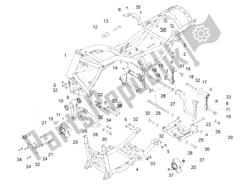 All parts for the Frame of the Moto-Guzzi California 1400 Touring ABS 2012