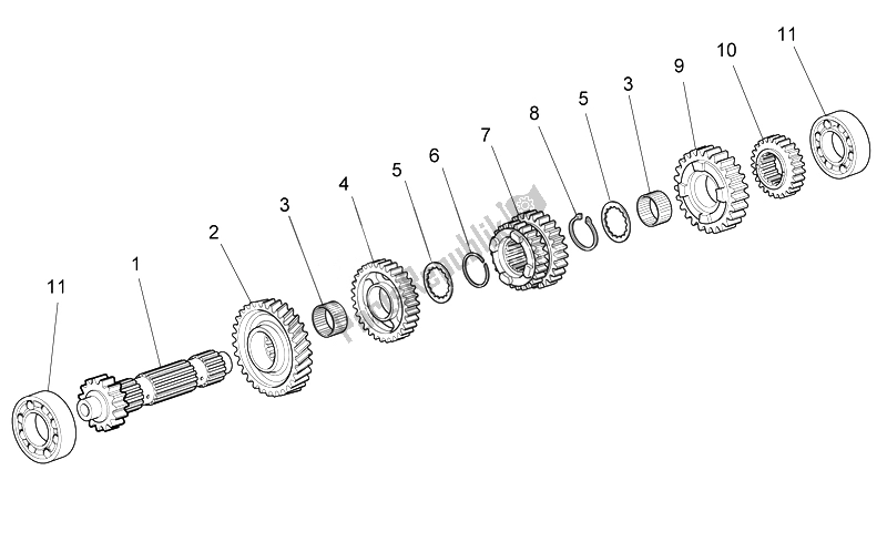 Toutes les pièces pour le Arbre De Transmission Primaire du Moto-Guzzi Norge 850 2007