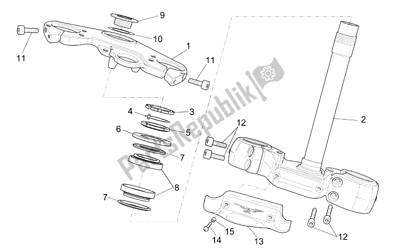 All parts for the Steering of the Moto-Guzzi Breva V IE 850 2006