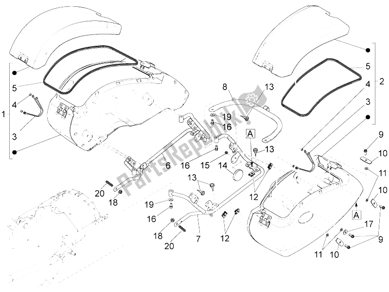 Alle onderdelen voor de Koffers van de Moto-Guzzi California 1400 Touring SE ABS 2015
