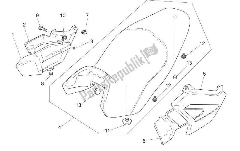 Toutes les pièces pour le Corps Central De Selle du Moto-Guzzi Breva IE 750 2003