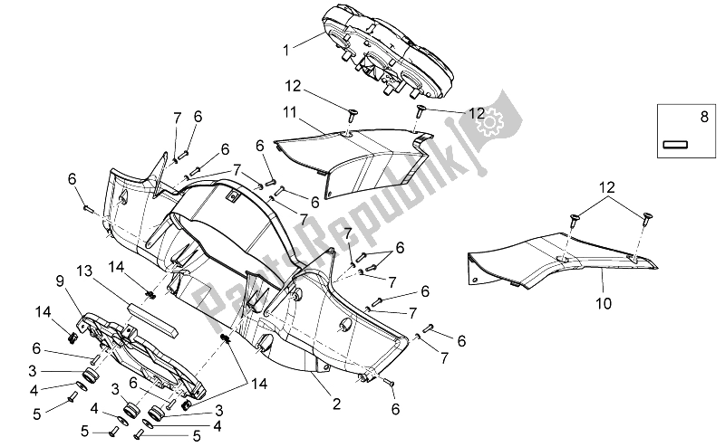 All parts for the Dashboard of the Moto-Guzzi Norge 1200 IE 8V Polizia Stradale 2014