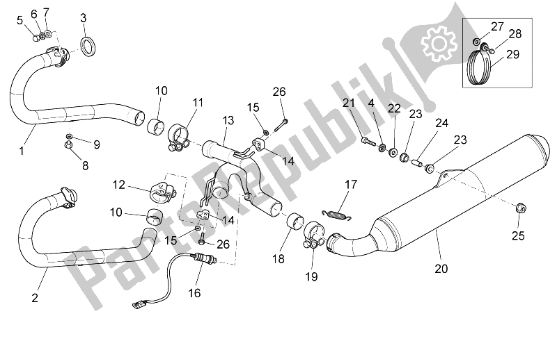 Todas las partes para Unidad De Escape de Moto-Guzzi Sport 1200 2006