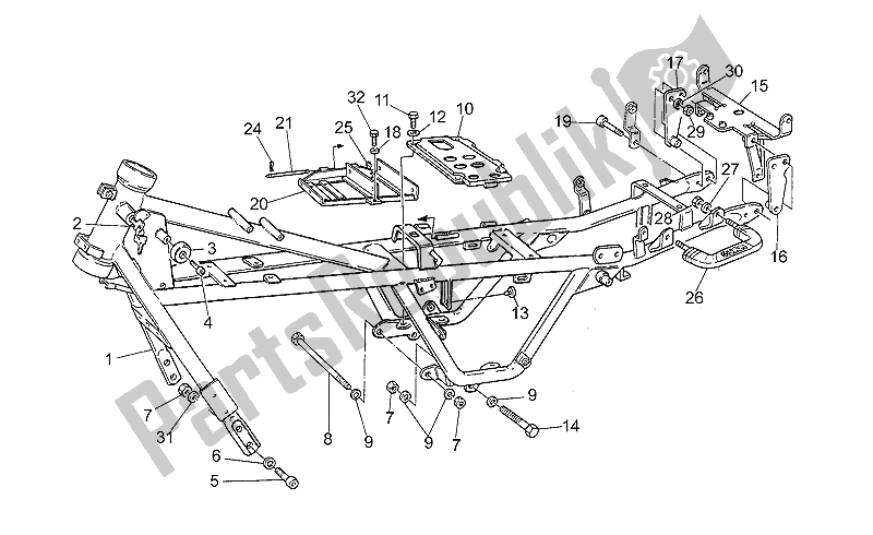 Todas las partes para Marco de Moto-Guzzi 750 X Polizia PA 2A Serie 1995