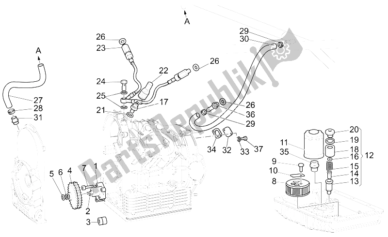 Todas las partes para Suministro - Bomba De Aceite de Moto-Guzzi California Alum TIT PI CAT 1100 2003